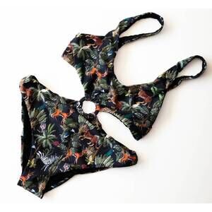 NEW SABZ SWIMWEAR women's one piece bathing suit in safari